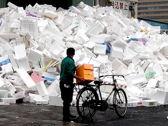 EPS waste around human EPS waste around human