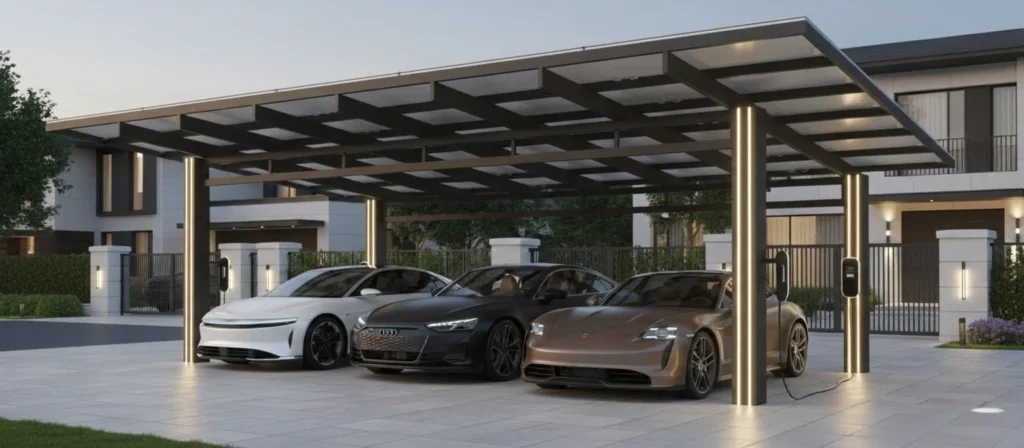 Bespoke Solar Carport Steel Structures